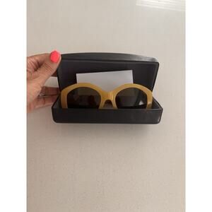 Linda Farrow X The Row Yellow Brown Sunglasses